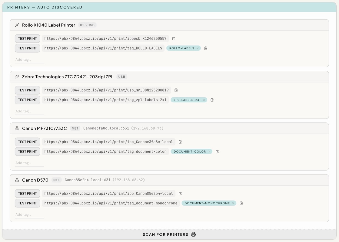 ProxyBox Admin Interface showing tag management